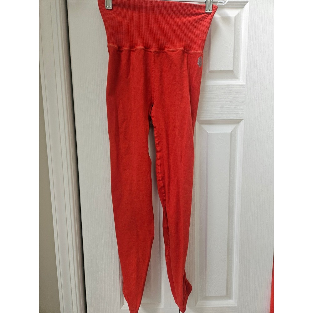 Free People Movement Good Karma Leggings Red High Rise Activewear Women S/M